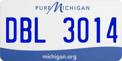 MI license plate DBL3014