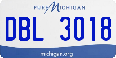 MI license plate DBL3018
