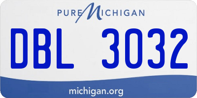 MI license plate DBL3032