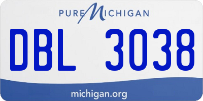 MI license plate DBL3038
