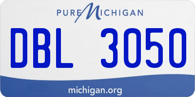 MI license plate DBL3050