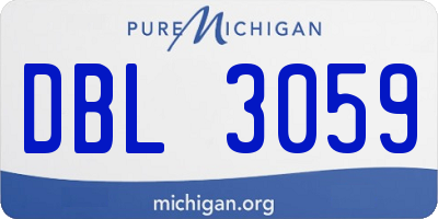 MI license plate DBL3059