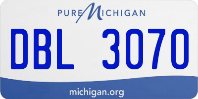 MI license plate DBL3070
