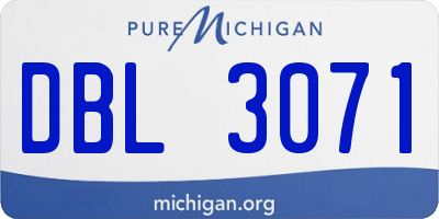 MI license plate DBL3071
