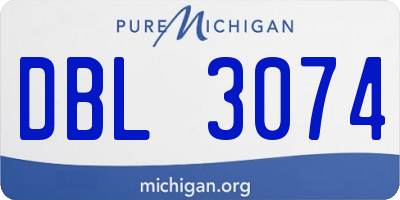 MI license plate DBL3074