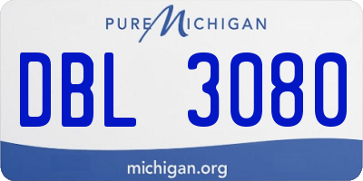 MI license plate DBL3080