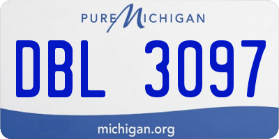 MI license plate DBL3097