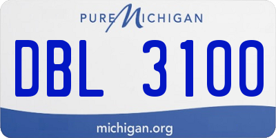MI license plate DBL3100