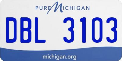 MI license plate DBL3103