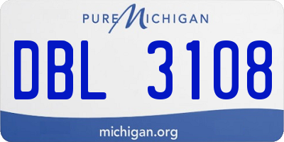 MI license plate DBL3108