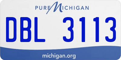 MI license plate DBL3113