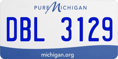 MI license plate DBL3129