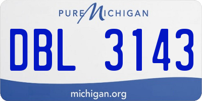 MI license plate DBL3143