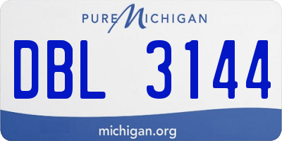 MI license plate DBL3144