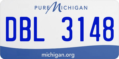 MI license plate DBL3148