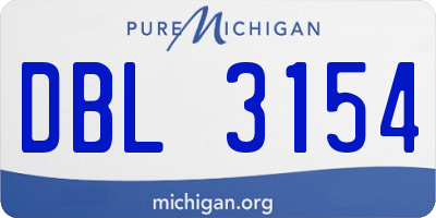 MI license plate DBL3154