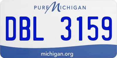 MI license plate DBL3159