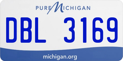 MI license plate DBL3169