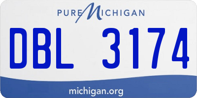 MI license plate DBL3174
