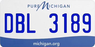 MI license plate DBL3189