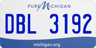 MI license plate DBL3192