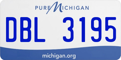 MI license plate DBL3195