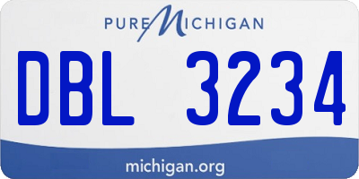 MI license plate DBL3234