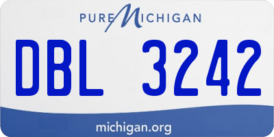 MI license plate DBL3242