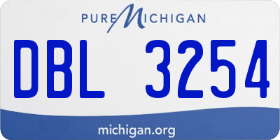 MI license plate DBL3254