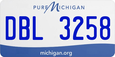 MI license plate DBL3258