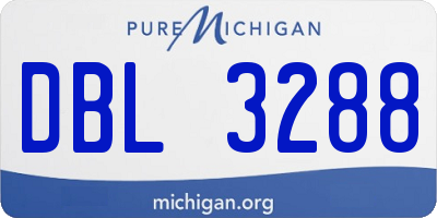 MI license plate DBL3288
