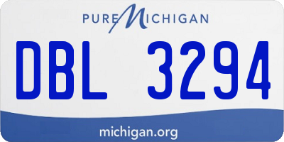 MI license plate DBL3294