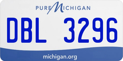 MI license plate DBL3296