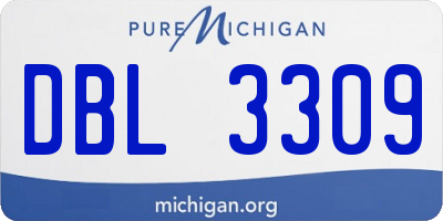 MI license plate DBL3309