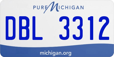 MI license plate DBL3312