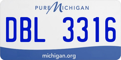MI license plate DBL3316
