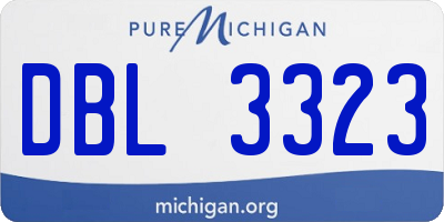 MI license plate DBL3323