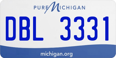 MI license plate DBL3331
