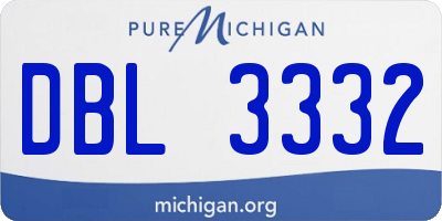 MI license plate DBL3332