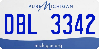 MI license plate DBL3342