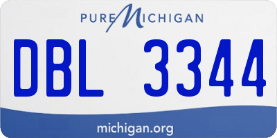 MI license plate DBL3344