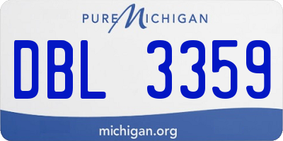 MI license plate DBL3359