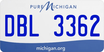 MI license plate DBL3362