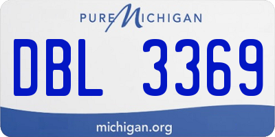 MI license plate DBL3369