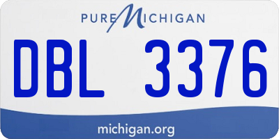 MI license plate DBL3376