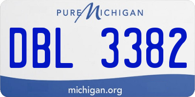 MI license plate DBL3382