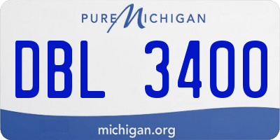 MI license plate DBL3400