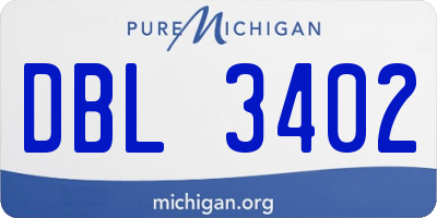 MI license plate DBL3402