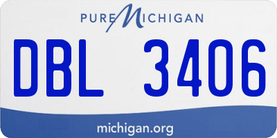 MI license plate DBL3406