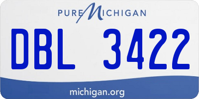 MI license plate DBL3422